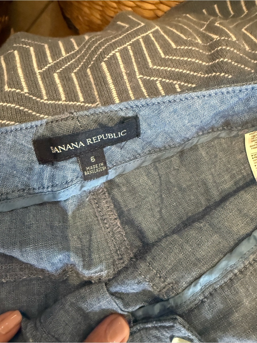 Banana Republic Chambray Wide Leg 100% Cotton Pants, size 6 - Picture 12 of 13